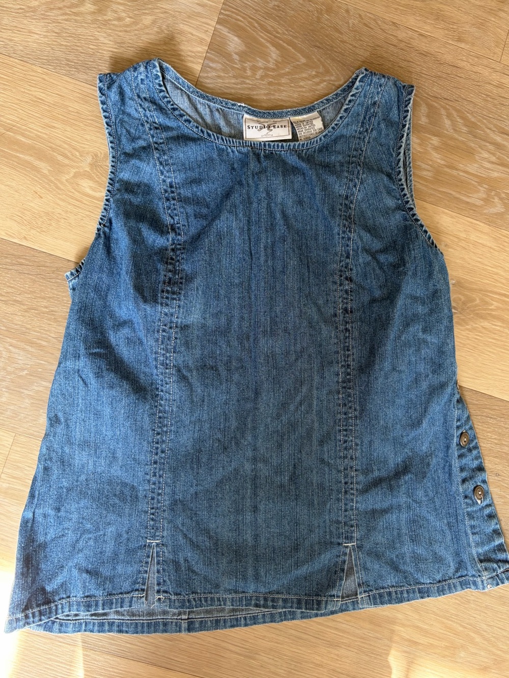 Studio Ease Y2K Denim Sleeveless Tank Top Size 12
